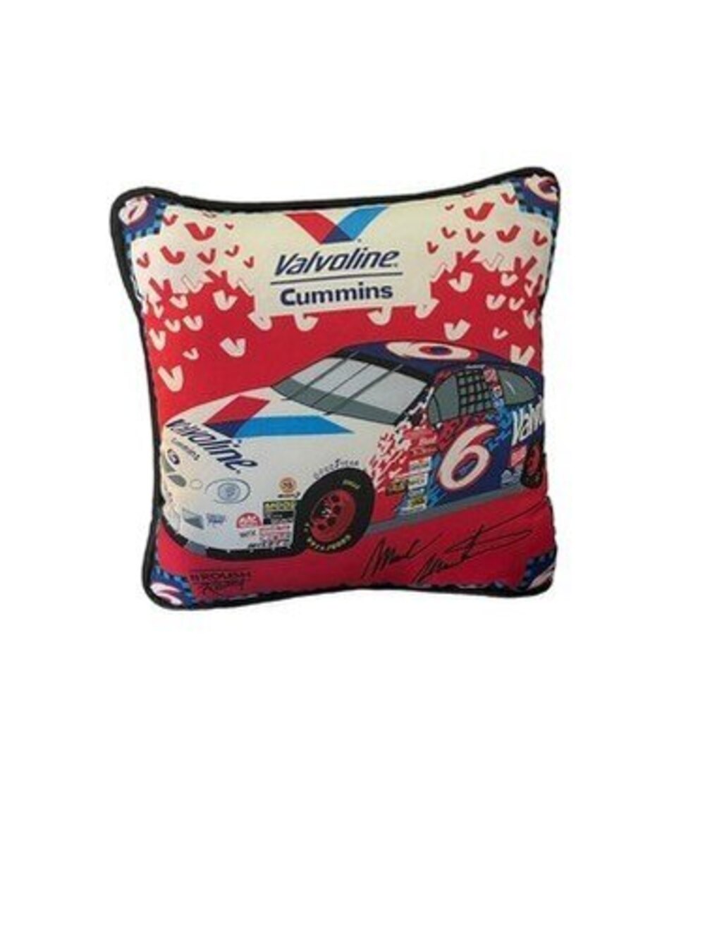 Valvoline Cummins Racing Nascar Decorative Throw Pillow Mark Martin #6
